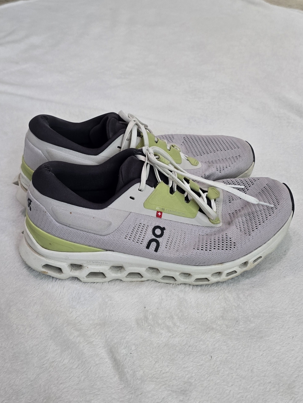 Men's On Cloud Cloudstratus 3 Sneakers Athletic Shoes Pearl/Ivory Green Size 10